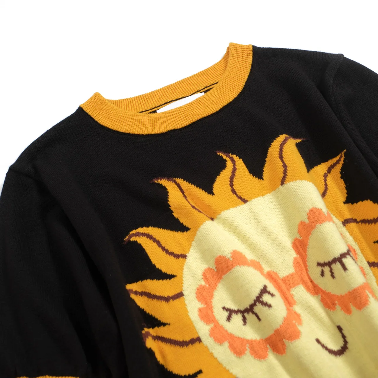 Women's Black Knitted T-shirt With Sun - Image 9