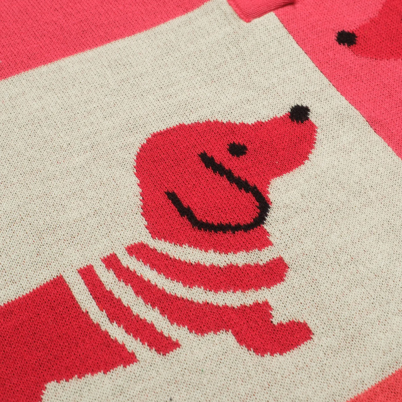 Women's Dachshund jacquard knitted V-neck polo - Image 7