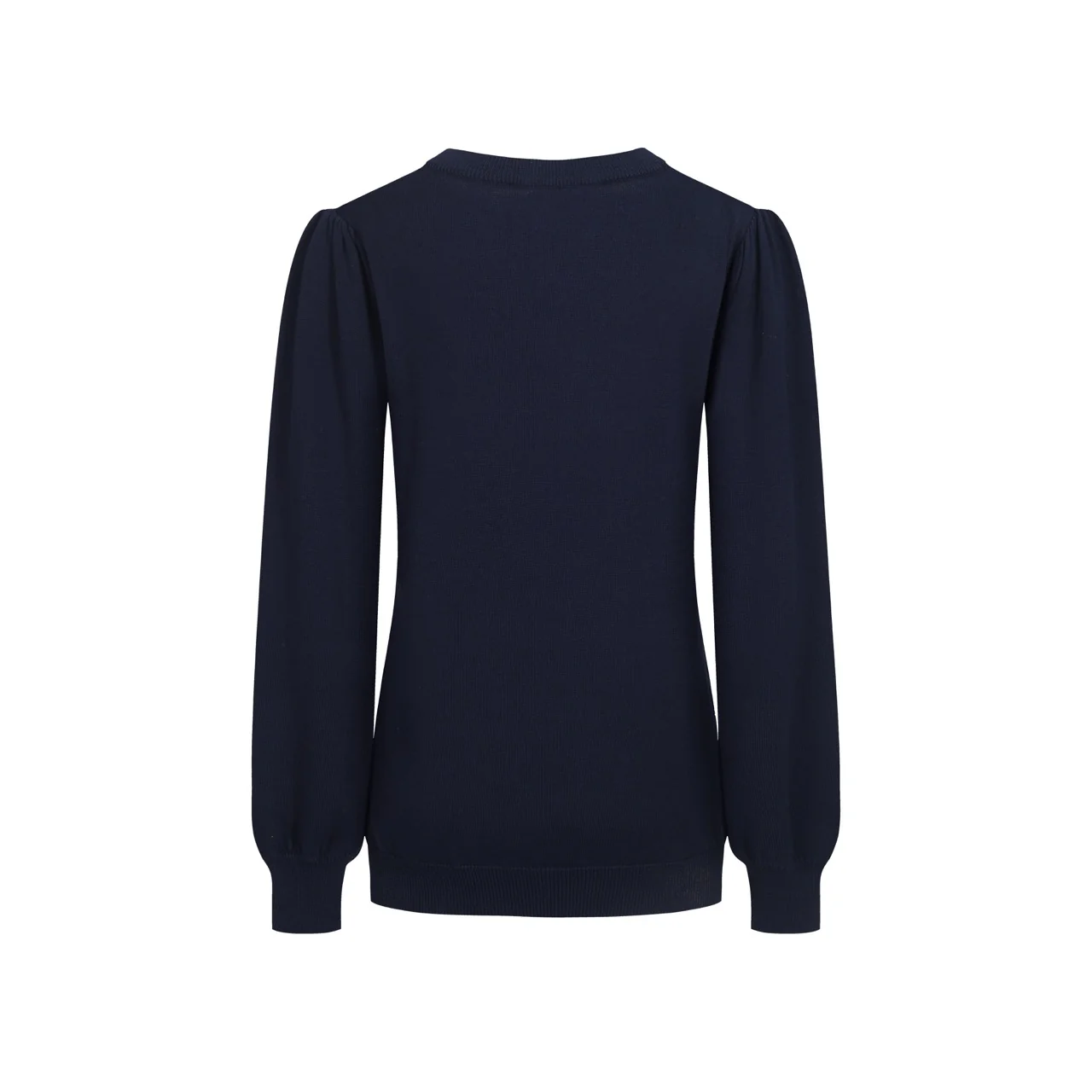 Women's dark blue embroidered bubble sleeve knitwear - Image 3