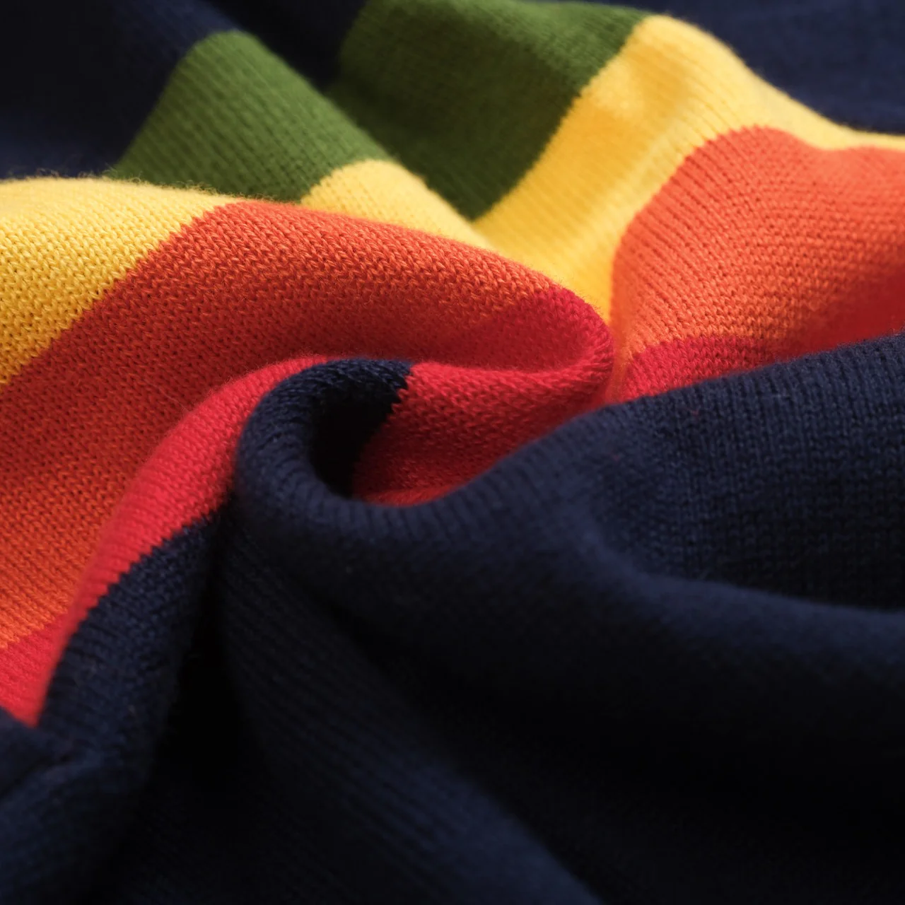 Women's dark blue rainbow stripe V-neck knitwear - Image 8