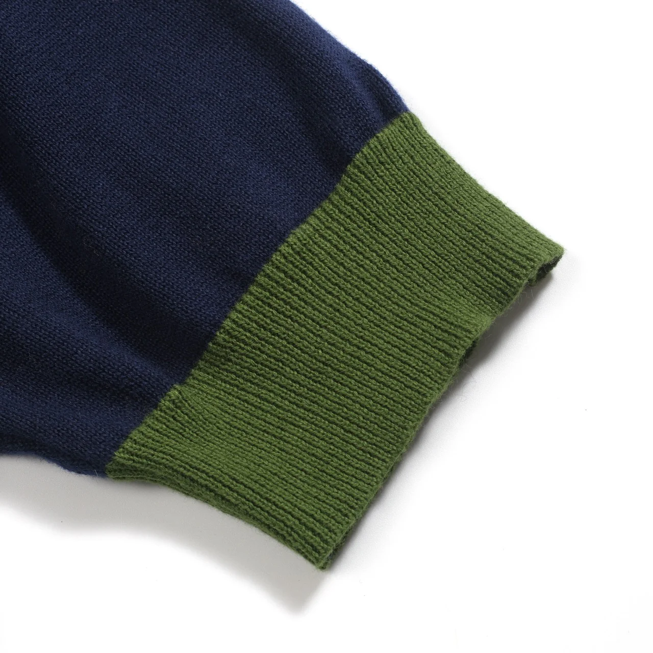 Women's dark blue striped knitted puff sleeve polo - Image 7
