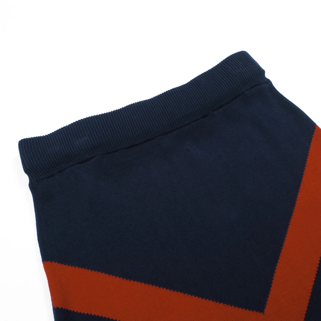 Women's dark blue striped knitted skirt suit - Image 12