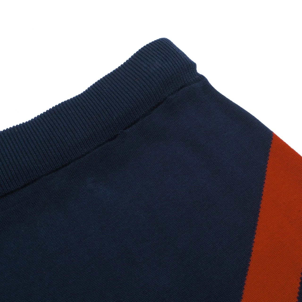 Women's dark blue striped knitted skirt suit - Image 13