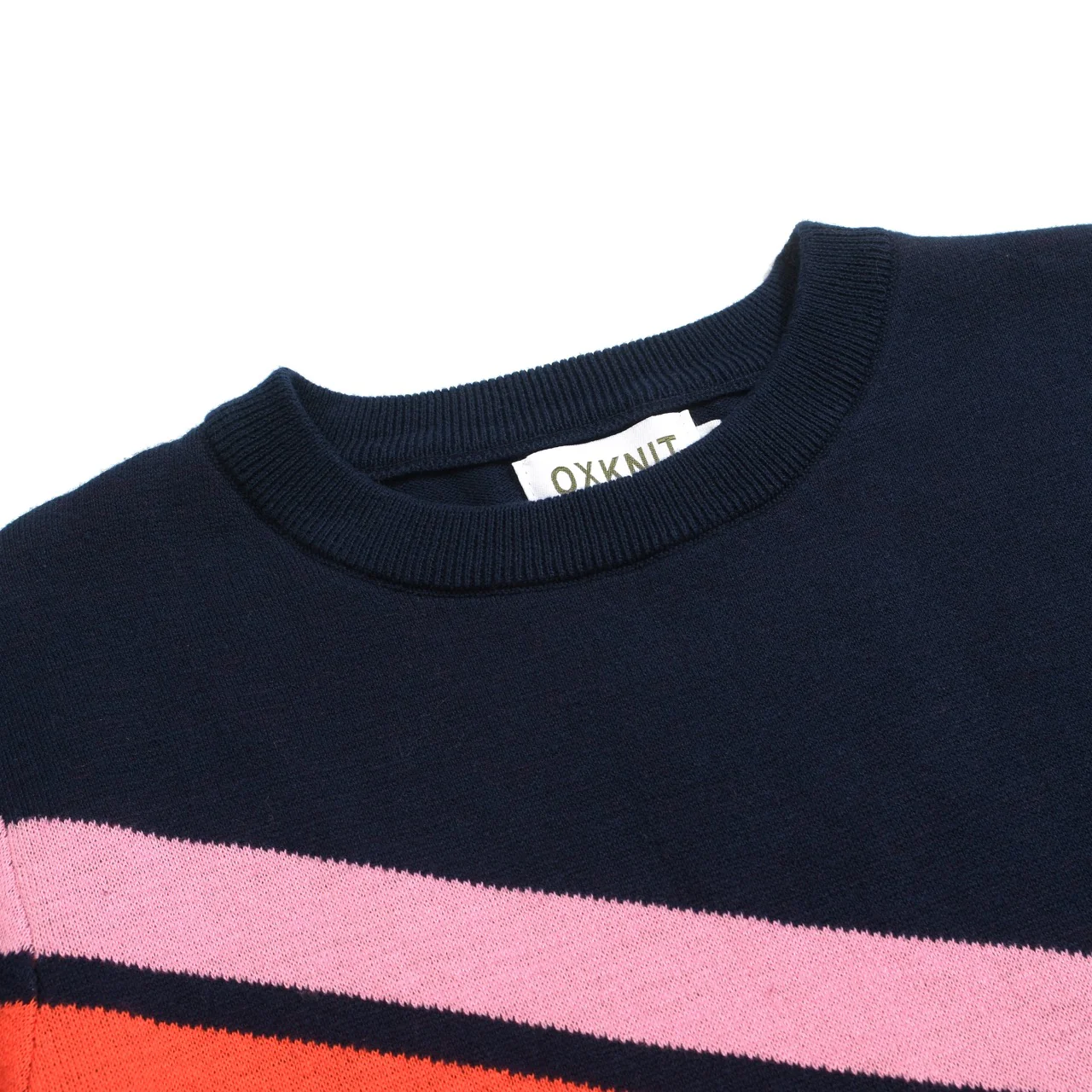 Women's dark blue vintage diagonal stripe knitwear - Image 4