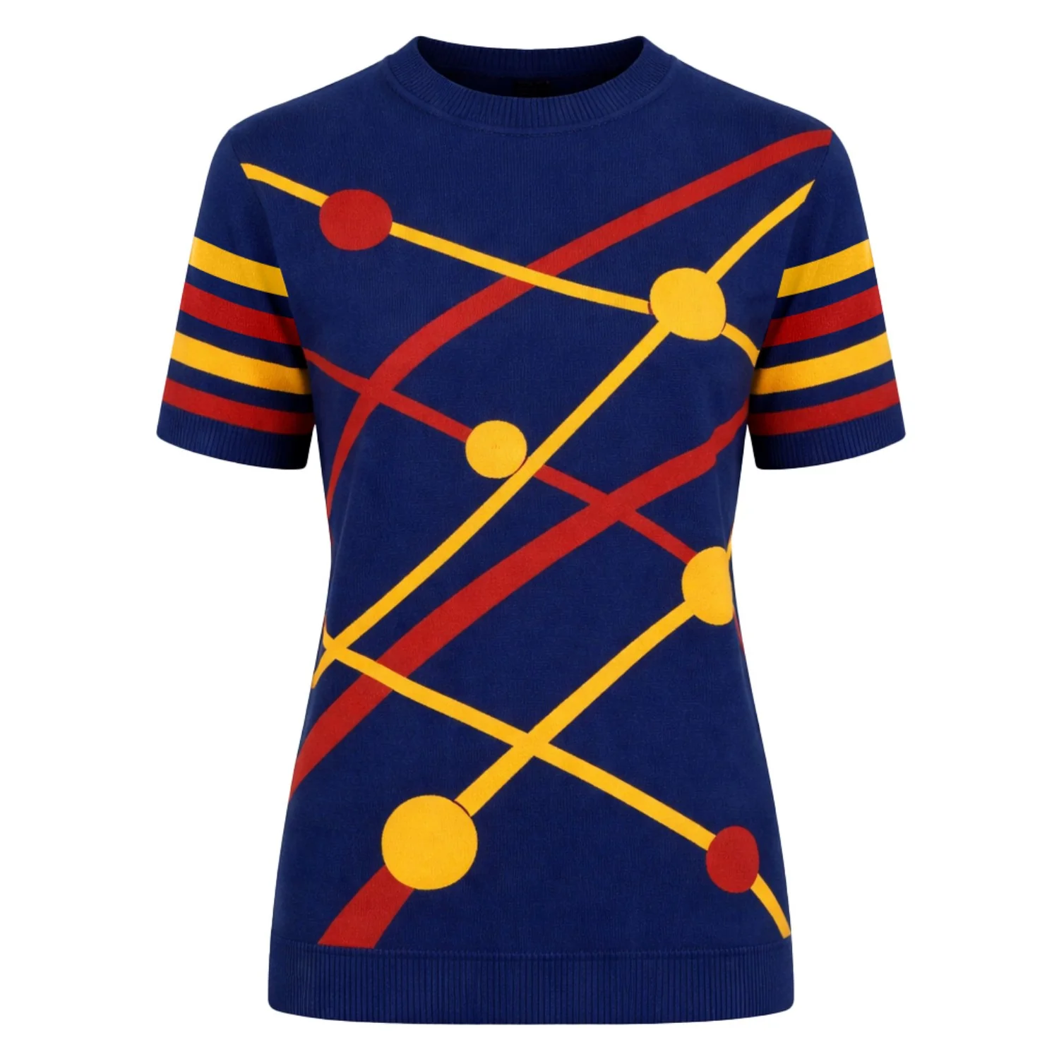 Women's dark blue vintage Planet knit T-shirt
