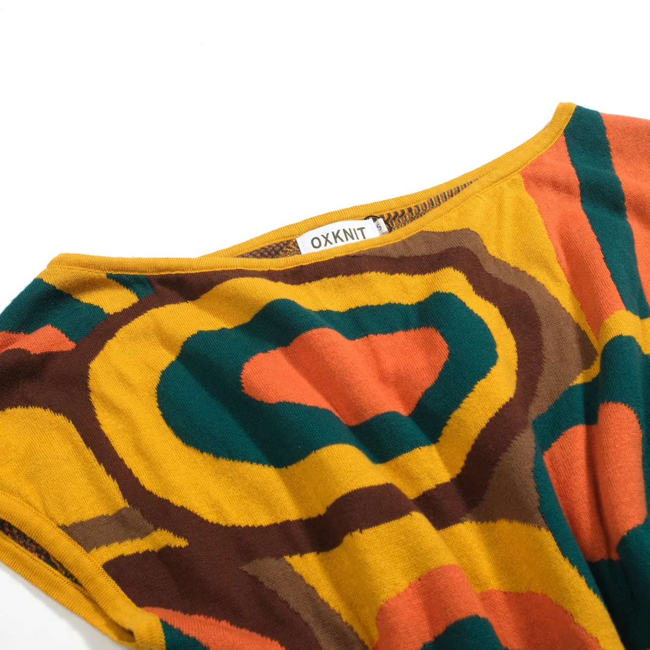 Women's floral jacquard slant shoulder T-shirt - Short Size - Image 8