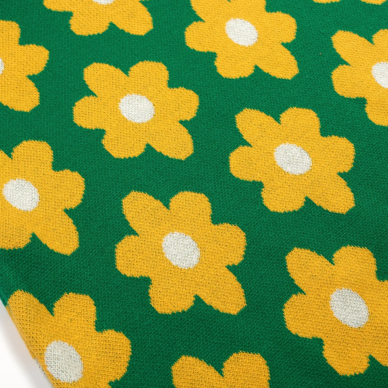 Women's green floral college jacquard knit skirt - Image 2