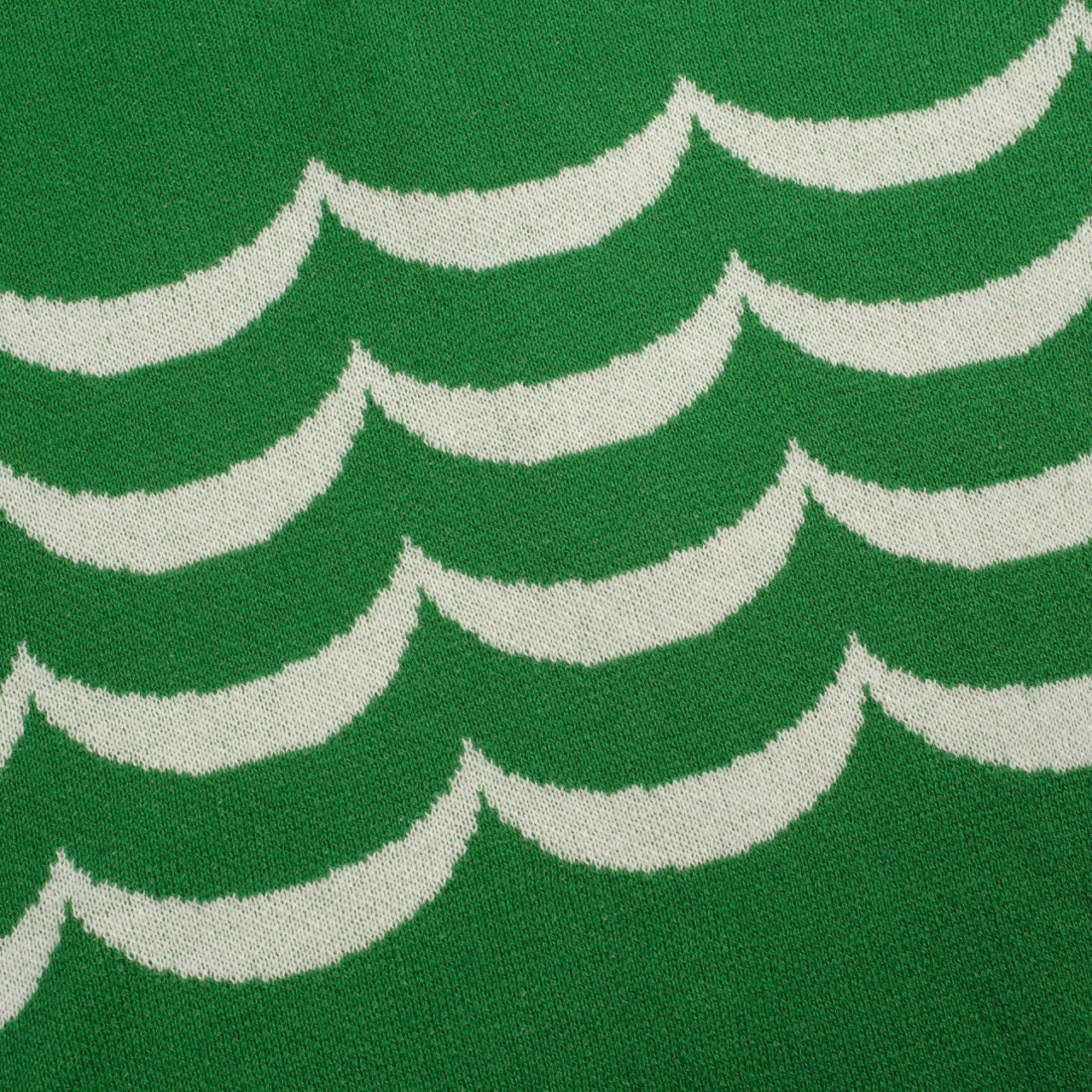 Women's green wavy striped preppy jacquard knitwear - Image 2