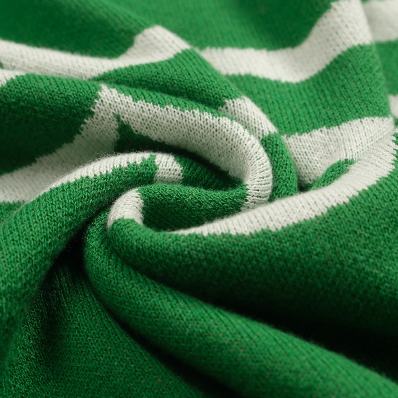 Women's green wavy striped preppy jacquard knitwear - Image 8