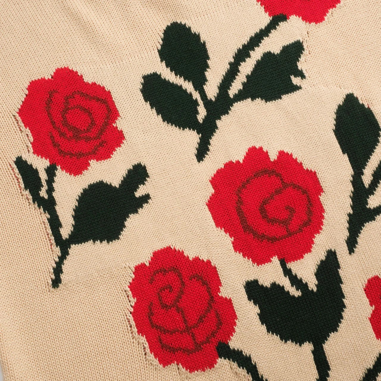 Women's khaki rose vintage bubble sleeve knitwear - Image 2