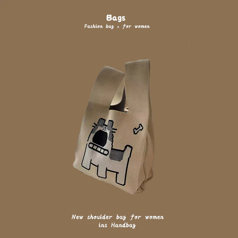 Women's knitted handbag bucket bag - Image 28
