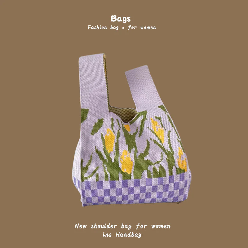 Women's knitted handbag bucket bag - Image 53