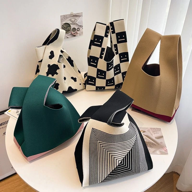 Women's knitted handbag bucket bag - Image 60
