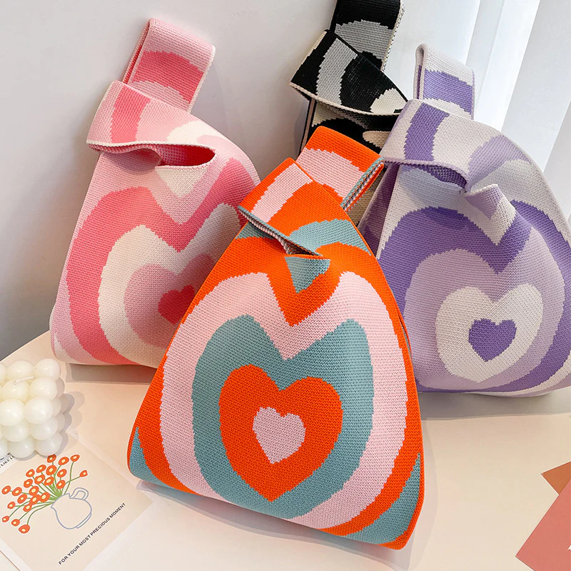 Women's knitted handbag bucket bag - Image 63