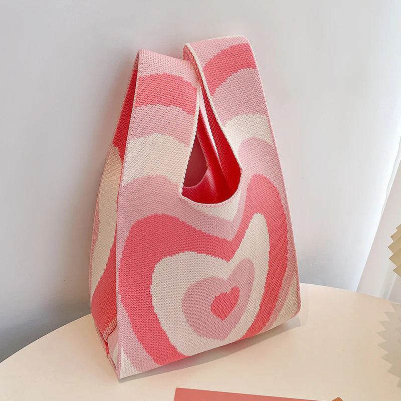 Women's knitted handbag bucket bag - Image 65