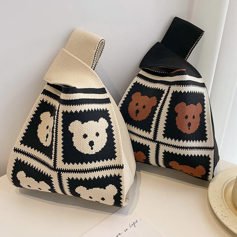 Women's knitted handbag bucket bag - Image 72