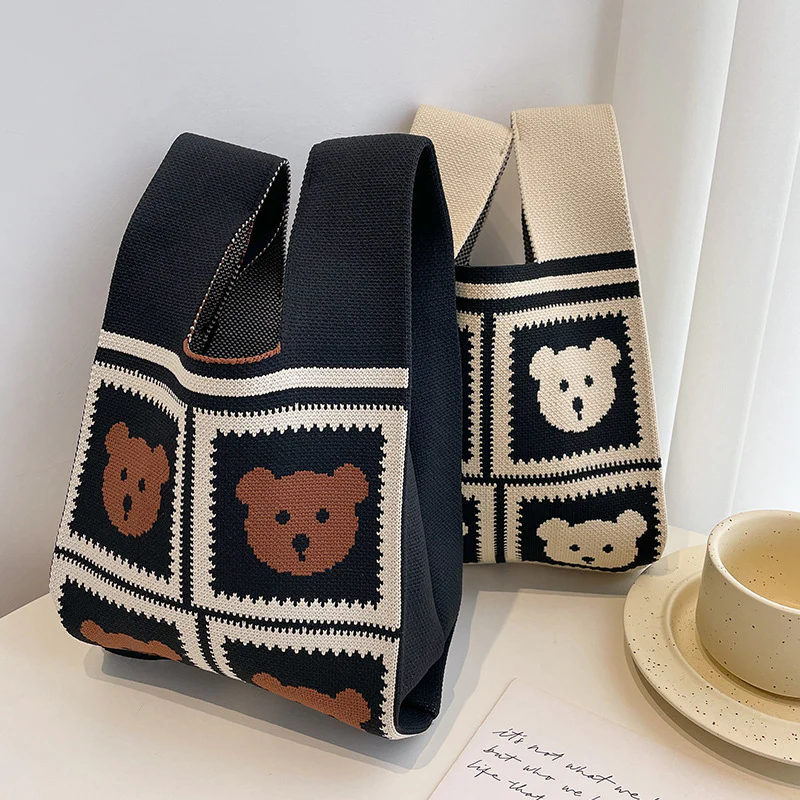 Women's knitted handbag bucket bag - Image 73