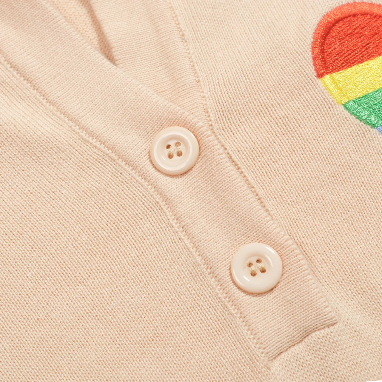 Women's love embroidered V-neck knitted polo shirt - Image 5