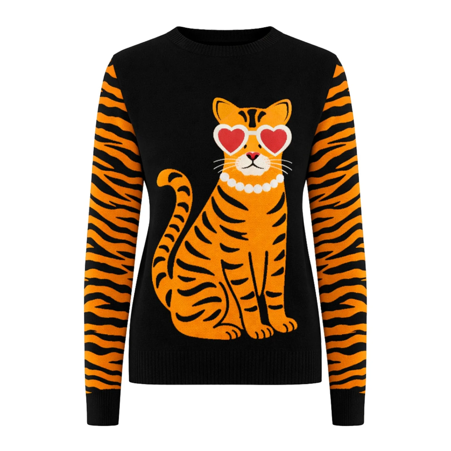 Women's vintage animal art jacquard knitwear
