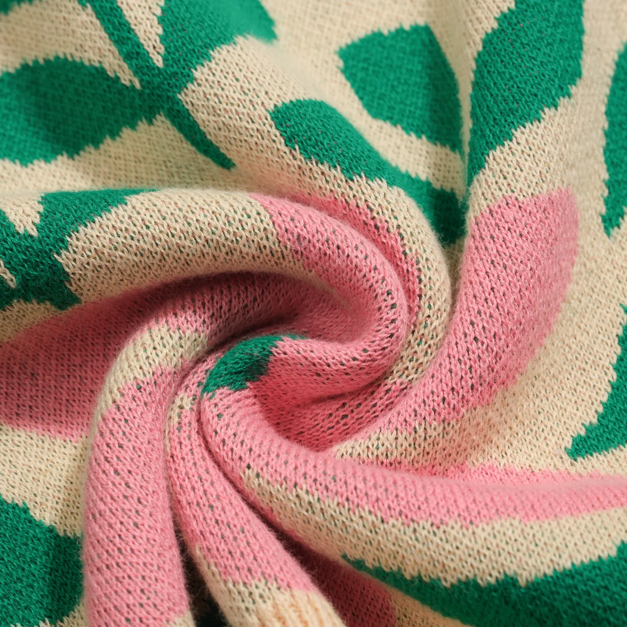 Women's vintage green art vintage jacquard knitwear - Image 9