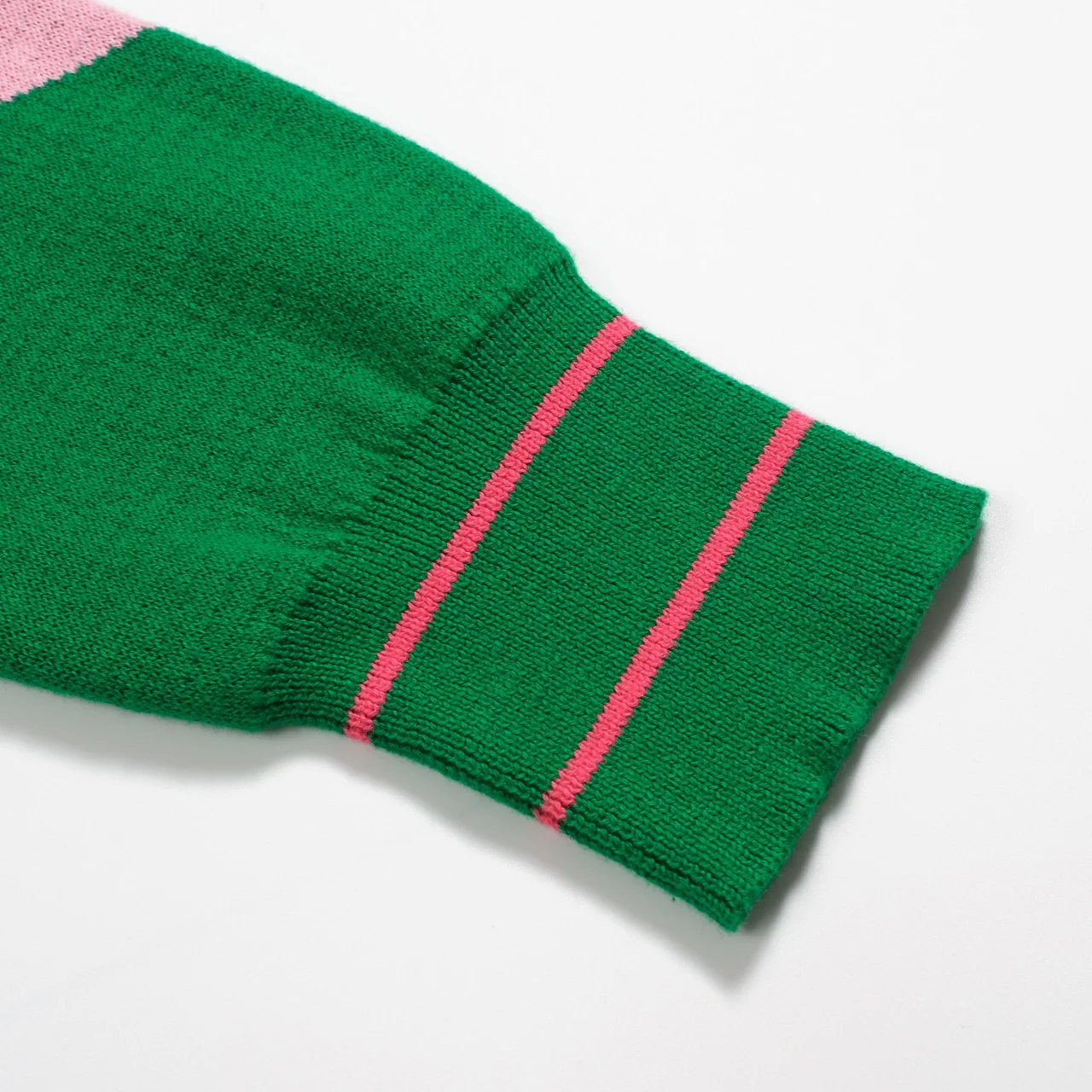 Women's vintage green diagonal stripe jacquard knitwear - Image 5
