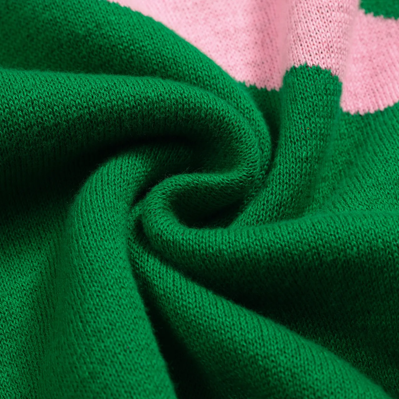 Women's vintage green diagonal stripe jacquard knitwear - Image 8