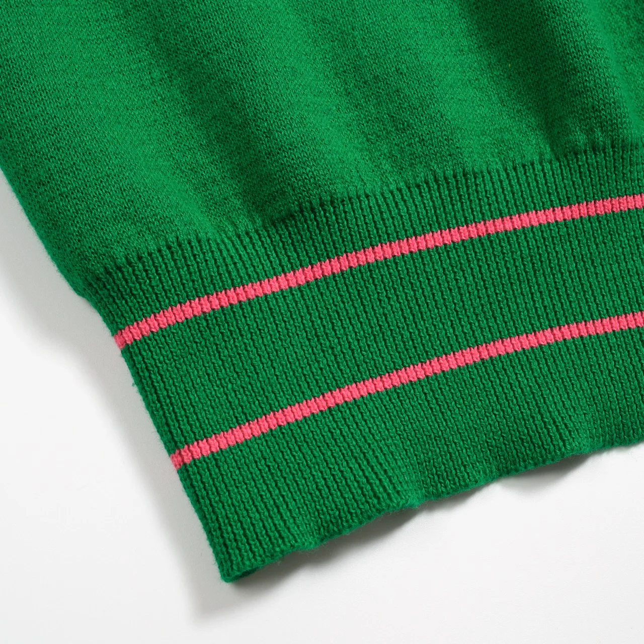 Women's vintage green diagonal stripe jacquard knitwear - Image 9