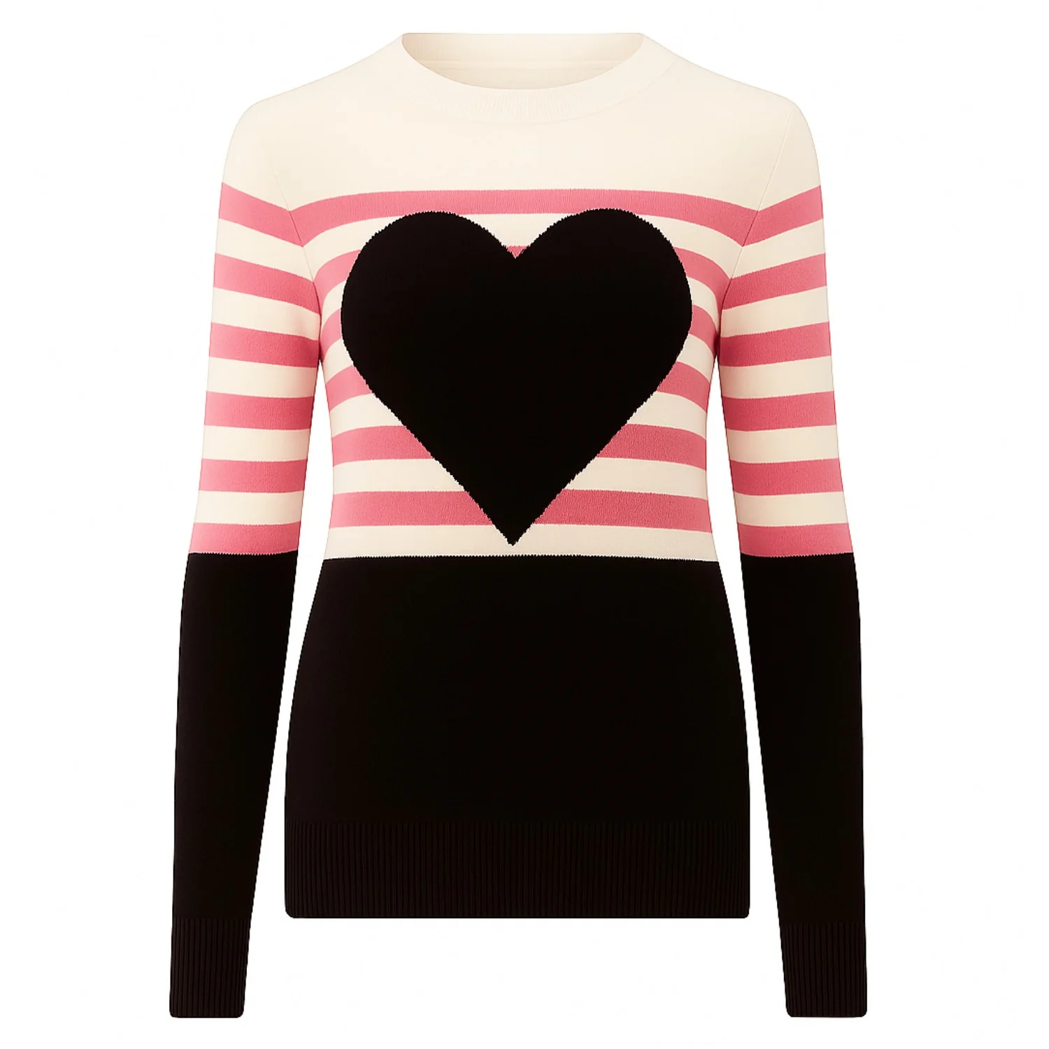 Women's vintage striped love jacquard knitwear