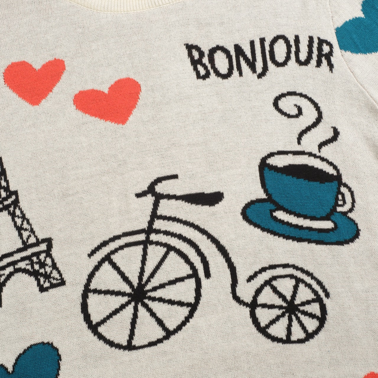 Women's white Paris Tower theme knitwear - Image 2