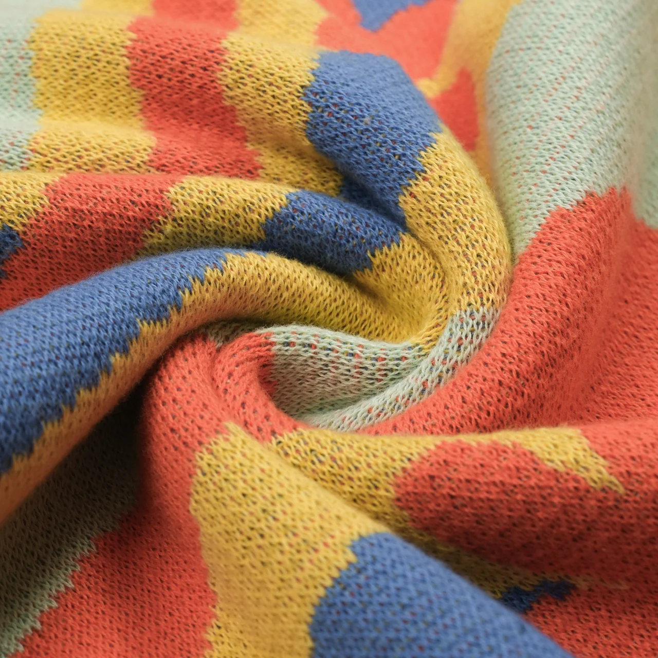 Women's Yellow Flower Art Stripes Jacquard Knitwear - Image 8